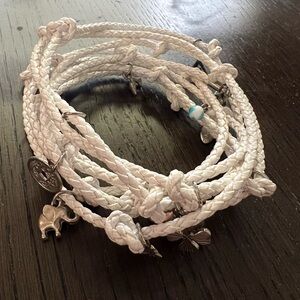 Alliegro Leather Wrap Bracelet with Charms